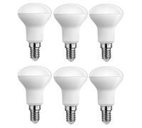 Bombillas LED E14 R50 3W Reemplazo 30W Sin Parpadeo Ahorro de Energía (CRI >80) No Regulable 300 Lúmenes Para Lámparas de Mesa Colgantes Apliques(Warm White 3000K,6 Pack)