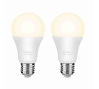 Bombillas LED E26 E27, 2 Unidades de 9 W, 600 LM, 2700 K, Luz Blanca Cálida, Equivalente a Bombillas Incandescentes de 60 W, Se Apaga Automáticamente con Sensor de Luz para