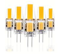 Bombillas LED G4 12V 2W equivalente 20W CA/CC IRC 80+ Ahorro de energía Bombilla COB Para lámparas araña apliques pared lámparas armario lámparas mesa No regulable(Cool White 6000K,5pack)