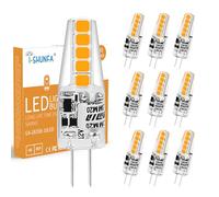 Bombillas LED G4, AC/DC 12V, Blanco Cálido 3000K, 160LM Fuente luminosa LED G4, 1.3W Sustituye a Las Bombillas Halógenas de 15W, Sin Parpadeos, No Regulable, Para Iluminación Doméstica, Paquete de 10