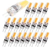 Bombillas LED G4 de 3 W equivalentes a halógenas de 30 W, CA/CC 12 V-24 V, blanco cálido 3000 K, gran angular de 360°, bombilla de ahorro de energía regulable de 300 lúmenes, paquete de 8