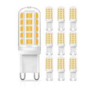 Bombillas LED G9, 3000K 220-240V Casquillo G9 Lámpara LED,Bombillas Halógenas 40W Equivalente Bombilla LED G9, Bombillas LED de Cápsula de Ahorro de Energía, No Parpadean, No Regulables, Paquete de 10