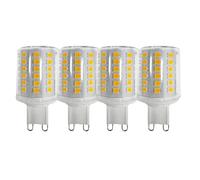 Bombillas LED G9 8W, redondas planas, 88 chips led, equivalente a bombillas halógenas 80W, 800LM, 3000K blanco cálido, ángulo de haz de 360 °, CA 220-240V, no regulable, 4 paquetes