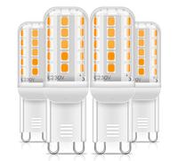 Bombillas LED G9, blanco cálido 2700 K, 3 W equivalentes a una bombilla halógena de 50 W, fuente de luz LED G9, CA 230 V, mini bombilla incandescente, CRI 85+, 560 LM, 4 unidades. (2700K, 4 Pack)
