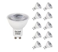 Bombillas LED GU10 7W 520 Lumens (equivalente 50W) Reemplazo bombilla halógena, Luz cálida 3000k, No regulable, Angulo de haz de 60°, CRI 80 220-240V, Pack 10 unidades