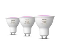Bombillas Led inteligentes Philips Pack 3 GU10 Luz Blanca y de Colores 4.2W 400 lúmens Control por Voz
