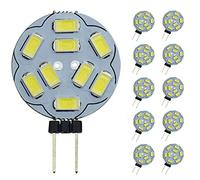 Bombillas LED regulables Pocketmant G4, reemplazo de 20 vatios para luz halógena, bombillas LED DC 12V 200LM G4, paquete de 10, blanco frío [Clase de eficiencia energética A +]