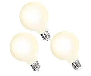 Bombillas Redondas Globo Grandes Bajo Consumo LED Filamento, G95 6W 650Lm Casquillo Edison E27, Luz Calida 3000K para Lampara Colgante de Pared de Pie, No Regulable, 3 Pack de ENUOTEK