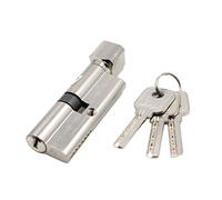 Bombin Cerradura 1 Juego De Cerradura Cilindro Puerta Sesgada 70mm, Antirrobo Con 3 Llaves(Gray)