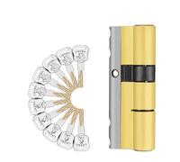 Bombin Cerradura 10 llaves de doble cara acero inoxidable rotura antiadherente barra latón serpentino ranura llave puerta cerradura cilindro(90(32.5-57.5))