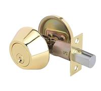 Bombin Cerradura Cerradura de puerta casa, cerrojo un solo cilindro, acero inoxidable, cerradura engranaje bloqueo forma redonda, Invisible(Style 1)