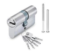 Bombin Cerradura Seguridad 30/30, Bombin Cerradura de 60 mm con 5 llaves, Apto para puertas de viviendas y puertas de seguridad, cerradura antirrobo, Cilindro doble con cierre por ambos lados