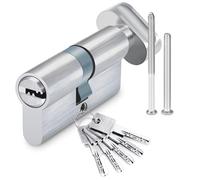 Bombin Cerradura Seguridad T35/35, Bombin Cerradura de 70 mm con 5 llaves, Apto para puertas de viviendas y puertas de seguridad, cerradura antirrobo, Cilindro doble con cierre por ambos lados