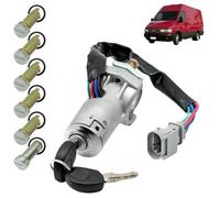Bombin de arranque + 6 cerraduras compatibles para Iveco Daily 3 (1999-2006) contactor de arranque con doble llave. 2992551, 2991727