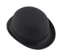 Bombín Negro para Adultos, Sombrero Derby de Estilo Victoriano, Disfraz de Halloween de Fieltro, Accesorio de Disfraces para Cosplay de Mago, Sombrero de Copa Negro Clásico, para Unisex