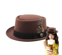 Bombín negro - Sombreros Oktobeŕfest para hombre, disfraz de Oktoberfest | Gorra Tradicional - Oktoberfest Viste A Las Mujeres, Con Plumas Y Emblemas Para Hombres Que Quieren Un Estilo Auténtico