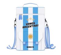 Bombiya Matera Vamos Argentina para Kit de Yerba Mate. Bolso matero con Doble Capa Impermeable para Kit de Mate Argentino. Capacidad para 2 Botellas de Vino o Set de Mate Completo.