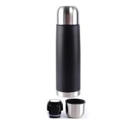 Bombiya - Termo mate autocebante con todas sus partes de acero inoxidable - Kit todo en uno solo agrega tu yerba - 2 en 1 cambiando su tapa es un termo clásico - La evolución del mate listo (Negro)