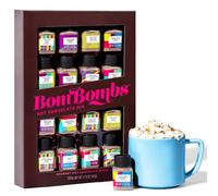 BomBombs, Set de regalo de mezcla de chocolate caliente en mini botellas, sabores como Rocky Road, pastel de calabaza, cereza con chocolate, remolino de menta, donut de caramelo salado y más, set de 16 muestras