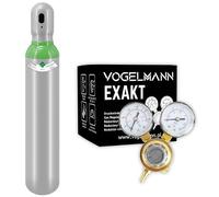 Bombona de gas argón CO2 llena 8 l 1,5 m3 con regulador Exakt Vogelmann, bombona de gas para soldadura, regulador de soldadura de gas