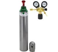 Bombona de gas de argón de 8 l con reductor de presión de argón, botella de argón llena de 200 bares + reductor de presión Ar/CO2-10 Bestschweissen.de para soldadura TIG MIG MAG