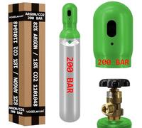 Bombona de gas mezcla de argón (82%) + CO2 (18%), 8 litros, 200 bar, gas de soldadura para soldadura MIG/MAG, gas protector para acero, incluye válvula, rellenable