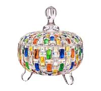 Bombonera de Cristal Frasco para Galletas Bote para Café Y Cuenco para Dulces con Gran Capacidad de 685ml Adecuado para La Encimera de La Cocina Y Me, Vistoso, Individual