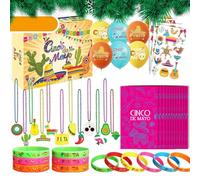 Bomboneras con temática mexicana, Bomboneras mexicanas | 5 de Artesanía para niños, pulseras de goma para la Fiesta Mexicana, suministros para fiestas de carnaval, decoraciones para