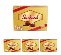 Bombones Suchard, Caja de 14 Bombones de Chocolate con Leche y Arroz Inflado, Sabor Auténtico Turrón, El Sabor de la Navidad - 127 g (Paquete de 4)