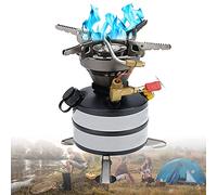BomDog Estufa de Campamento para Mochileros, Hornillo de Camping Portátil para Gasolina Alcohol Queroseno Combustible Múltiple, Fácil de Usar