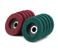 BomDog Rueda de Pulido, 10 Piezas de Rueda de Pulido de Disco de Aleta de Fibra de Nailon de 4", Rueda de Pulido de Grano 180 para Amoladora Angular, Discos Abrasivos de Estropajo/Grit 180/320 Kit/G