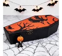 Bomefoi Caja De Golosinas Halloween | Cajas De Dulces Ataúd para Fiesta | Contenedor Alimentos Decoración Hogar para Joyas Snacks Chocolates Pastel Palomitas,Estante Mesa Mantel Fiesta Clase Oficina