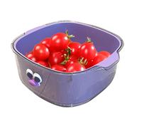 Bomefoi Cuenco colador de frutas, cuenco con colador | Cesta coladora de arroz y pasta 2 en 1 | Coladores multifuncionales para lavar frutas y verduras, bonito lavabo de de alimentos de doble capa