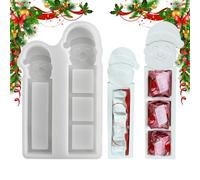 Bomefoi Moldes de Silicona Navideños Diseño Santa,Moldes Para Fondant Navideños - Moldeador para Rellenar Decorar Hornear Galletas Postres Helados Manualidades Vacaciones