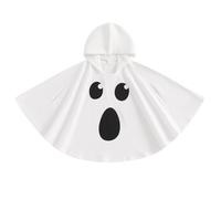 Bomefoi Poncho Fantasma Para Niños Pequeños,Capa de Fantasma con Capucha para Disfrazarse en Halloween - Traje para Fiestas Temáticas y Obras de Teatro,Carnavales y Actividades de Juego de Roles