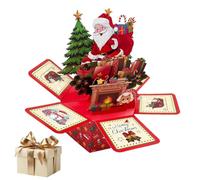 Bomefoi Tarjetas Navideñas Pop-up 3D Navidad,Tarjetas De Felicitación Santa 3D | Hexagonal Con Sobres Y Notas Adhesivas Para Decoración Mesas Bodas Navidad Cumpleaños