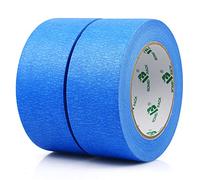 BOMEI PACK 2 Rollos Cinta de Carrocero 50m x 48mm Azul - Cinta de Pintor - Cinta de Carrocero Pintura - Cinta Enmascarar - Cinta para Pintar Removible sin Residuos