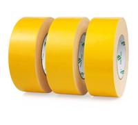 BOMEI PACK 3 rollos de cinta adhesiva amarilla de 50 mm x 50 m, cinta adhesiva impermeabilizante, conductos de fijación, cajas de mudanza resistentes, sellado, flejado, decoración y etiquetado