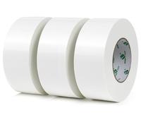 BOMEI PACK Cinta americana blanca profesional, 50 mm x 50 m, cinta impermeable de tela para reparaciones, manualidades, uso en interiores y exteriores - 3 Rollos