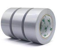 BOMEI PACK Cinta americana Gris profesional, 50mm x 50 m, cinta impermeable de tela para reparaciones, manualidades, uso en interiores y exteriores - 3 Rollos