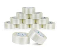 BOMEI PACK Paquete de 12 cintas de embalaje reforzadas, 5.5 mil, 2 pulgadas x 55 yardas, cinta de fleje de filamento resistente de 2 pulgadas para embalaje, mudanza y almacenamiento, total 660 yardas