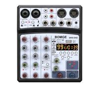 BOMGE 4 canales 99 DSP Echo dj audio mezclador de sonido interfaz consola de mezcla karaoke con MP3 USB Bluetooth, grabaci¨®n est¨¦reo, alimentaci¨®n fantasma de 48 V, NEGRO