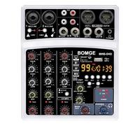BOMGE 4 canales 99 DSP Echo dj audio mezclador de sonido interfaz de con MP3 USB Bluetooth, grabaci¨®n est¨¦reo, alimentaci¨®n fantasma de 48 V