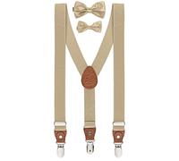 BomGuard tirantes niño pajarita Set 11-17 años,beige