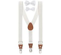 BomGuard tirantes niño pajarita Set 11-17 años,blanco