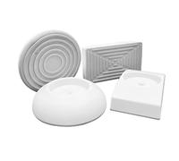 BOMI Juego de 4 patas de elefante, 2 redondas y 2 rectangulares, color blanco, almohadillas protectoras de pared para rejilla de protección de escaleras sin taladrar ni rejilla de protección de puerta