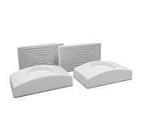 BOMI Juego de 4 patas de elefante para puerta de protección rectangular, accesorio de alta calidad para niños, ideal para barandillas de pasamanos,seguro para niños en color blanco