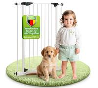 BOMI® Mira - Barrera de seguridad extraalta (73-141 cm, metal, autocierre, para bebés, niños y animales), color blanco blanco Blanco Talla:113-121 cm