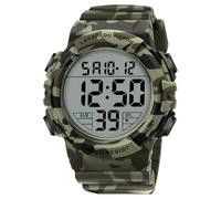 Bomieux Reloj digital para hombre, deportivo, militar, resistente al agua, pantalla LED, esfera grande, reloj táctico con retroiluminación y alarma, cronómetro, reloj de pulsera, 09-Army, Relojes para