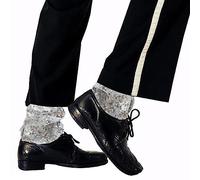 BOMJJOR Michael Crystal - Calcetines tobilleros para Billie Jean Show Jackson MJ, colección de regalo, Plateado simple, 18-24